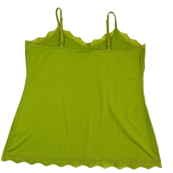 Fashion Bug Y2K Lace Trim Tank Top Cami Sz XL Green Vtg 90s Coquette Grunge - Picture 2 of 12